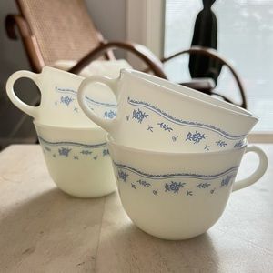 Morning Blue Pyrex Tea Cups